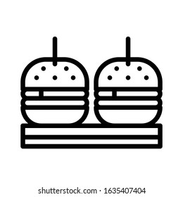 Hamburger vector, fast food related line style icon