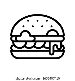 Hamburger vector, fast food related line style icon