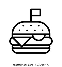Hamburger vector, fast food related line style icon