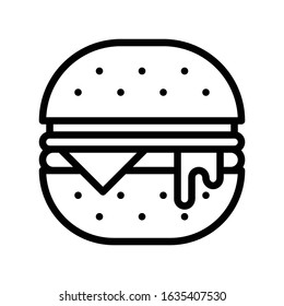Hamburger vector, fast food related line style icon