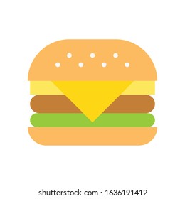 Hamburger vector, fast food related flat style icon
