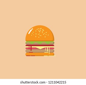 Hamburger Vector Flat Design