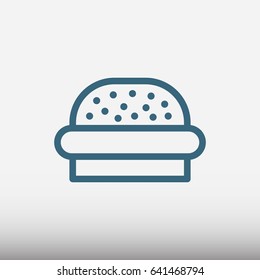 hamburger vector flat pictograph line icon stock design illustration