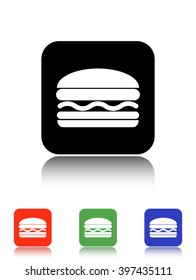 hamburger vector icon - black and colored buttons