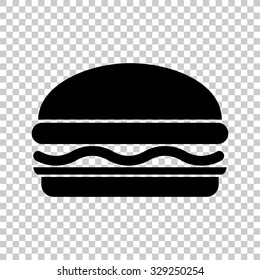 Hamburger Vector Icon - Black Illustration