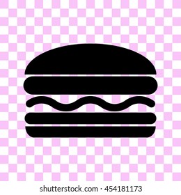 hamburger vector icon - black illustration