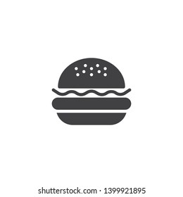 Hamburger vector icon. Burger filled flat sign for mobile concept and web design. Cheeseburger glyph icon. Symbol, logo illustration. Pixel perfect vector graphics