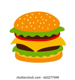 Hamburger vector icon. Design elements.