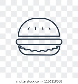 Hamburger vector icon isolated on transparent background, Hamburger logo concept