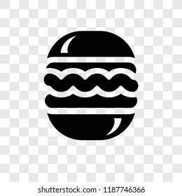 Hamburger vector icon isolated on transparent background, Hamburger transparency logo concept