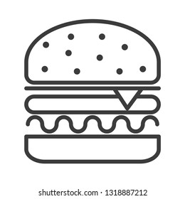 Hamburger vector icon in modern flat style isolated. Hamburger can support is good for your web design.