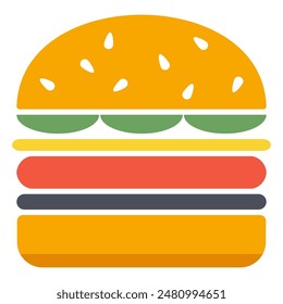 Hamburger vector icon modern style isolated on white background.