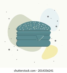 Hamburger  vector icon on multicolored background. Layers grouped for easy editing illustration. For your design.
