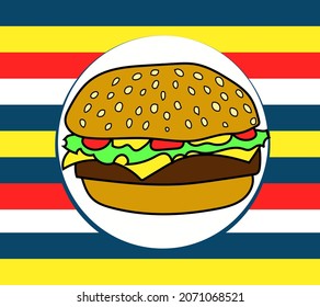 Icono vector Hamburger en rayas 