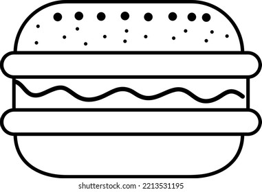 Hamburger vector icon on white background. Fast food icon.eps