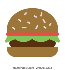 Icono del vector Hamburger sobre fondo blanco