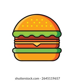 Ícone de vetor Hamburger no fundo branco