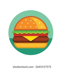 Icono de Vector de hamburguesa sobre fondo blanco