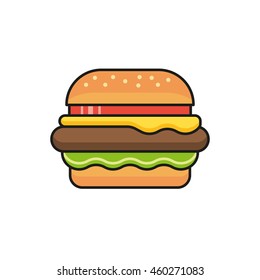 hamburger vector icon sign