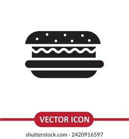 Hamburger vector icon, simple black flat illustration for site and app on white background..eps