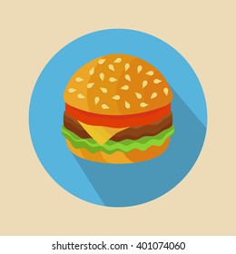Hamburger Vector. Icon for web and mobile application. Flat design style.