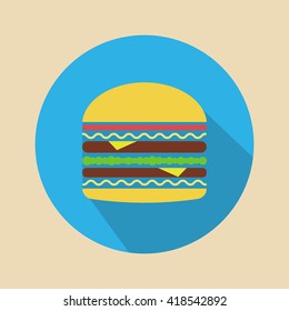 Hamburger vector. Icon for web and mobile application. Flat design style.