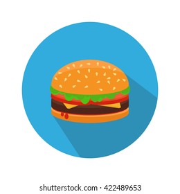 Hamburger vector. Icon for web and mobile application. Flat design style.