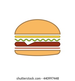 Hamburger vector. Icon for web and mobile application. Flat design style.