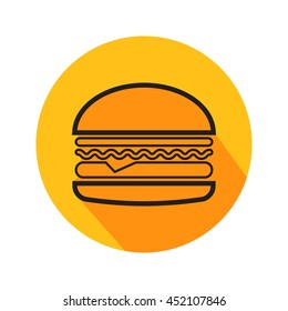 Hamburger vector. Icon for web and mobile application. Flat design style.