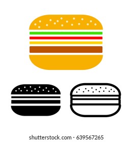 Hamburger vector icons on white background 