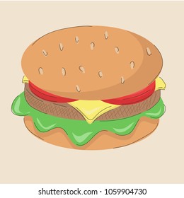 Hamburger vector illustration 