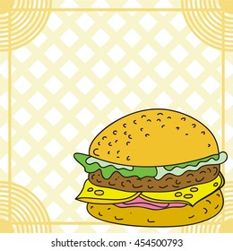Hamburger. Vector illustration.