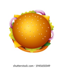 Hamburger Vector Illustration. Cheeseburger. simple, trendy and attractive for icons