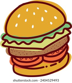 hamburger vector illustration isolated colorful