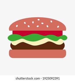 Hamburger vector illustration isolated on white background.