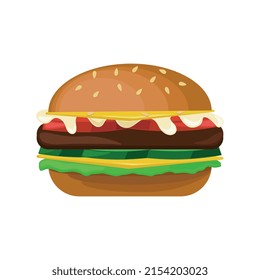 Hamburger vector illustration isolated on white background	