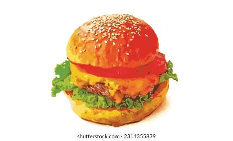Hamburger Vektorgrafik auf weißem Hintergrund