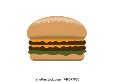 a hamburger vector illustration on white background.