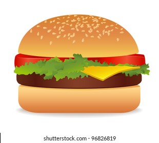 Hamburger. Vector illustration on white background