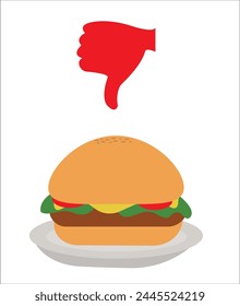Hamburger vector illustration, unhealthy fast food vector