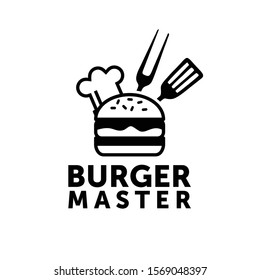 Hamburger vector illustration. Vintage Retro Burger logo design inspiration.