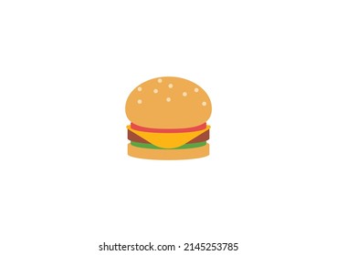 Vector Hamburger Emoticon Aislado. Icono de Burger