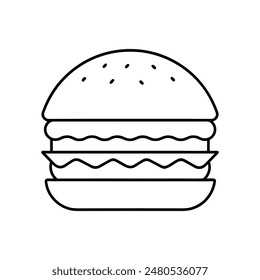 Hamburger vector line art icon