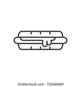 hamburger vector line icon, sign, illustration on background, editable strokes