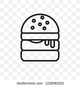 Hamburger vector linear icon isolated on transparent background, Hamburger transparency concept can be used for web and mobile