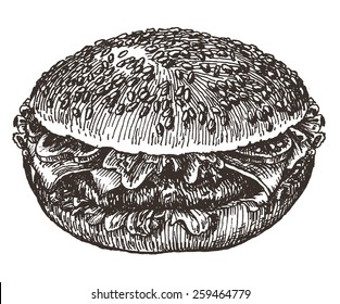 hamburger vector logo design template. fast food or restaurant icon.