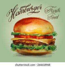 hamburger vector logo design template. burger or fast food icon.