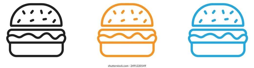 Hamburger vector logo set collection for web app ui