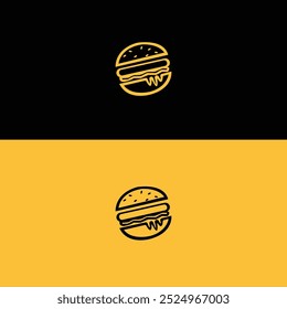 Diseño de Plantilla de logotipo de Vector de hamburguesa