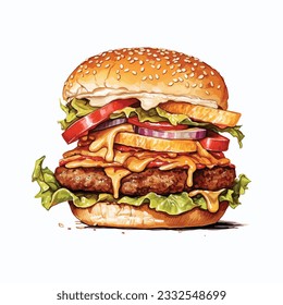 hamburger vector on white background